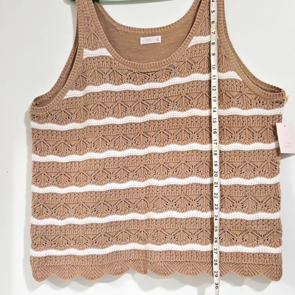 LC Lauren Conrad Beige and White Knit Tank Top - Picture 6 of 7